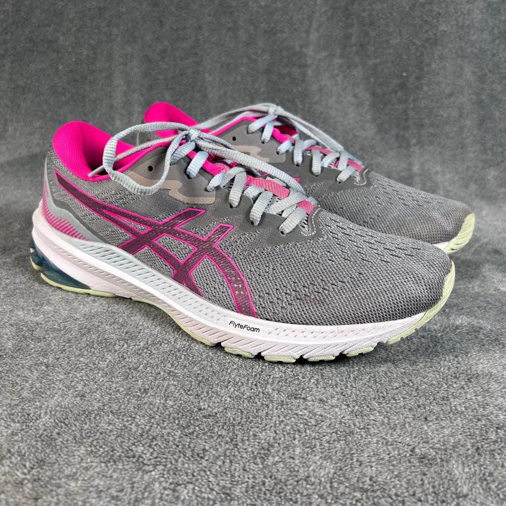 ASICS GT 1000 11 Women's Running Shoes Grey Pink Athletic Sneakers Size 9